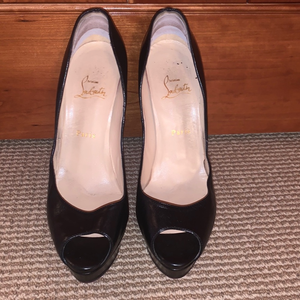 Christian Louboutin platform peep toe heels